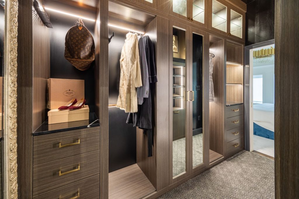 Image of a master closet size designed for a Newport Beach homeowner