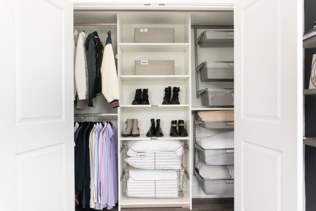 Beautifully designed Newport Beach reach in custom closet design