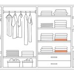 black and white elevations of a c;loset plan view for custom closet design