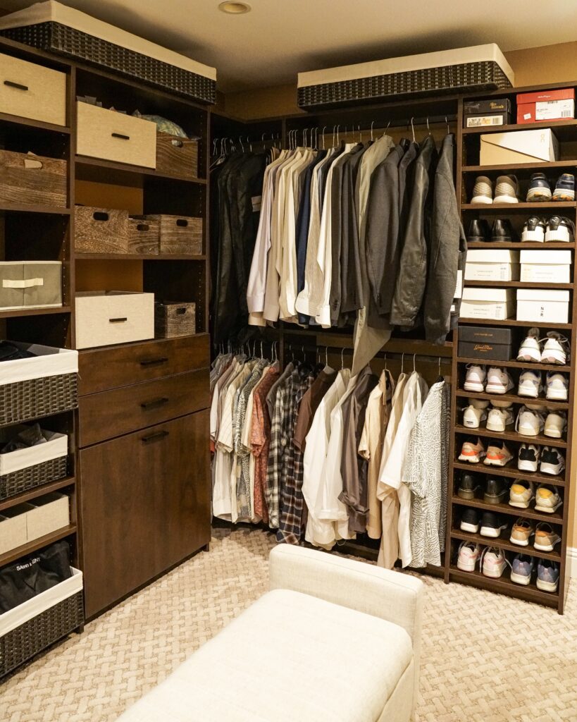 Shared closet space picture for his and hers closets.