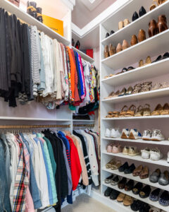 picture of show closet for a growing shoe collection.