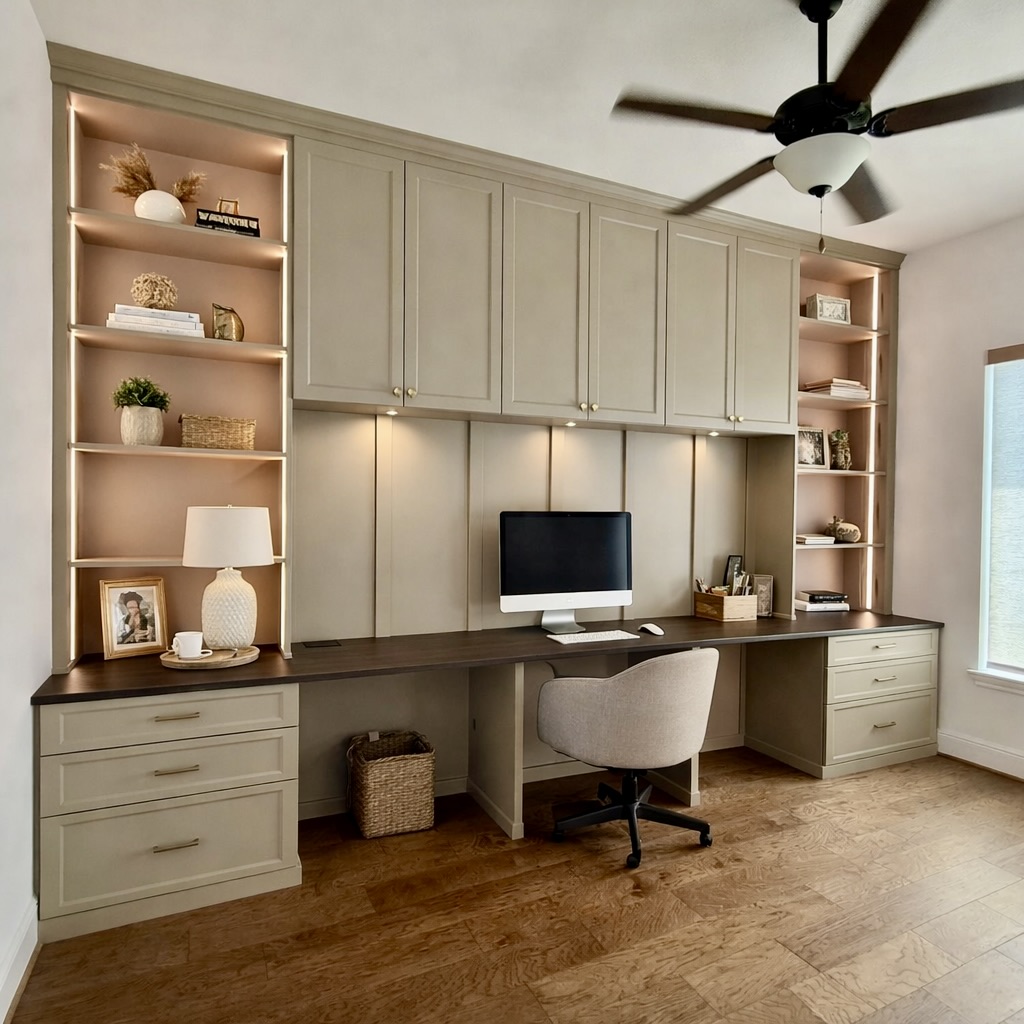 Picture of custom office cabinets