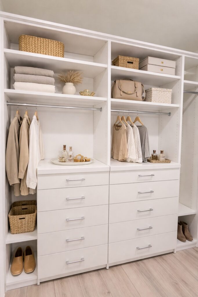 Image of a professionally styled designer closet