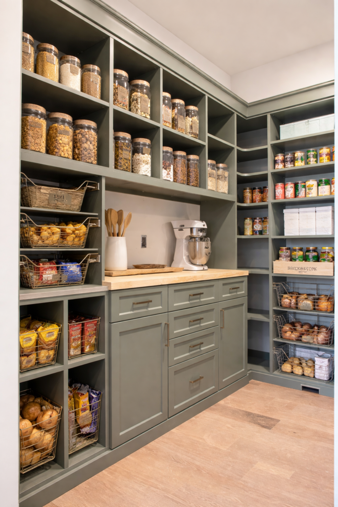 Image of custom home storage for a Newport Beach kitchen.