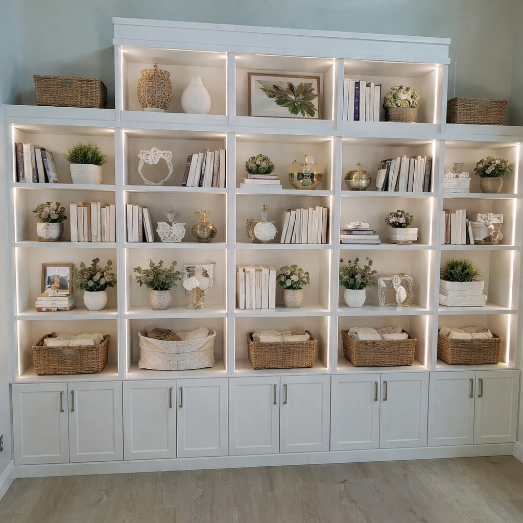 Image of custom cabinetry for a livingroom.