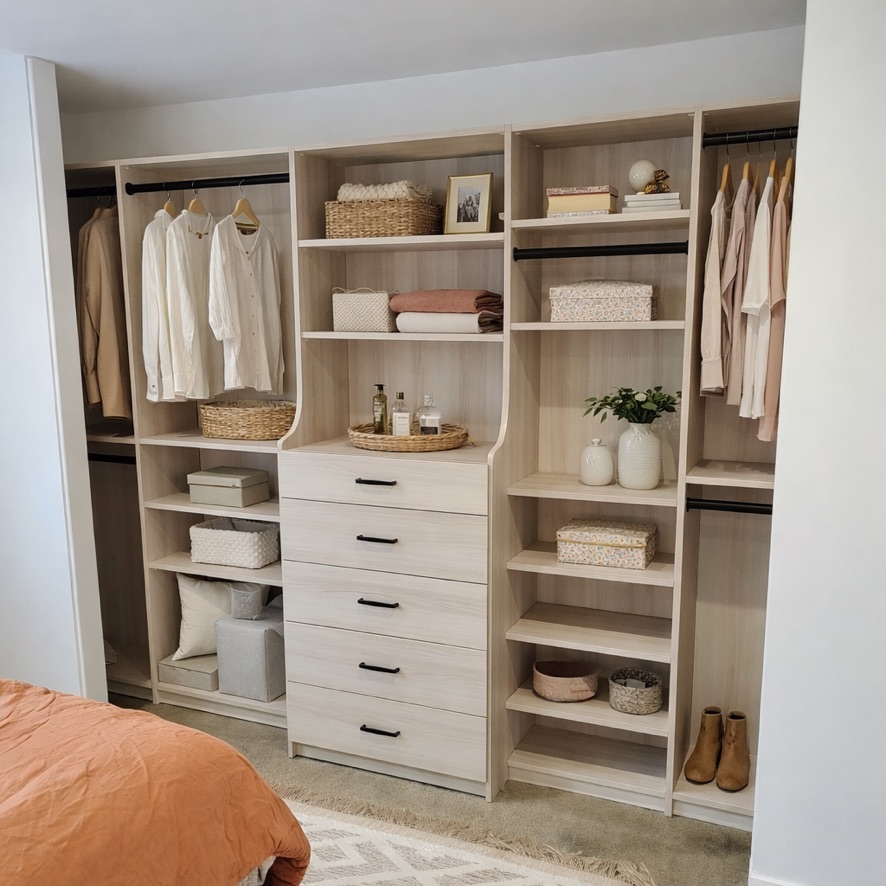 Custom reach in closet design