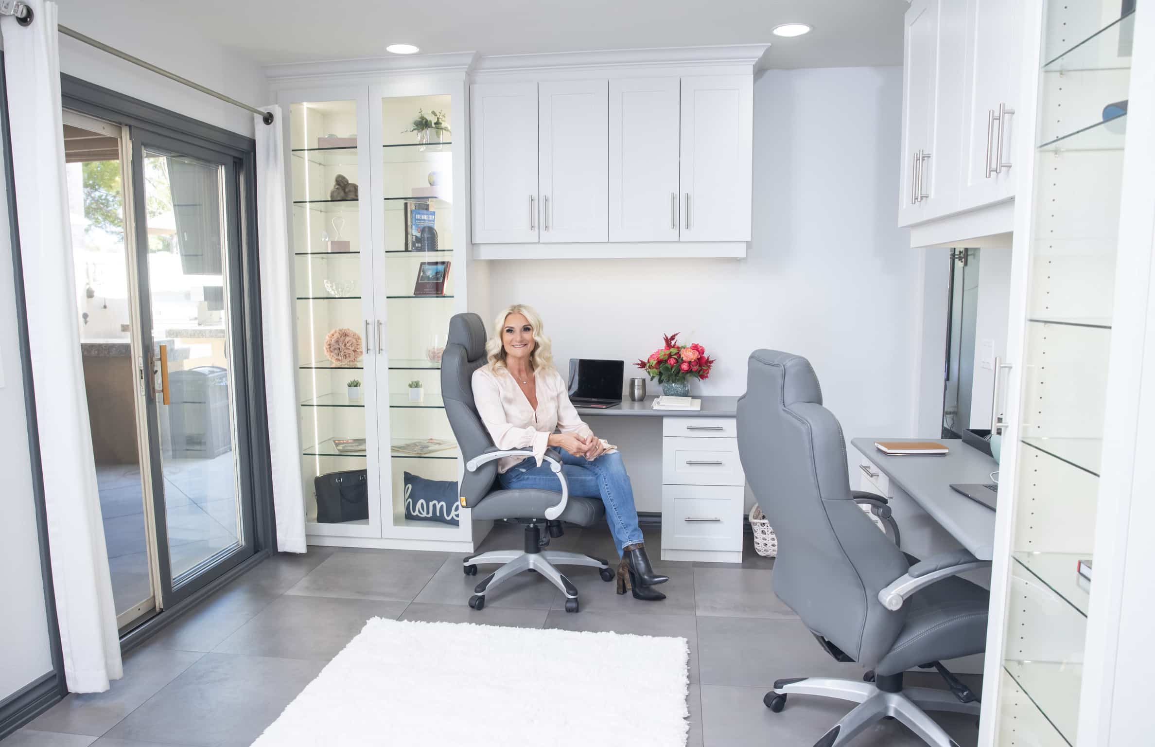 Picture of custom designed cabinetry for a San Juan Capistrano home office.