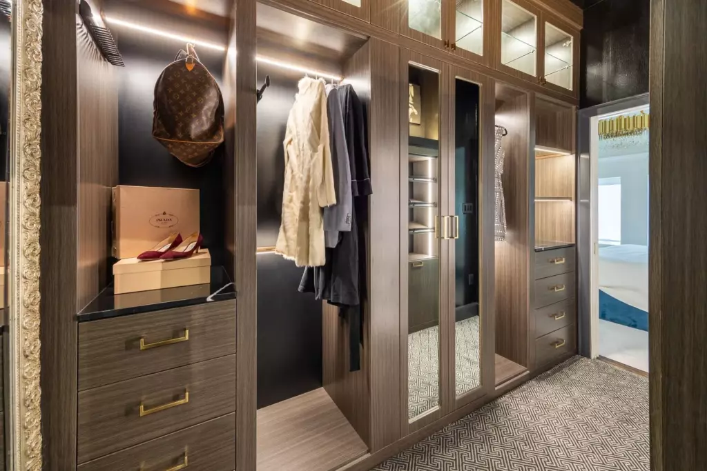 Image of custom designed walk-in closet by Tailored Closet of Orange county