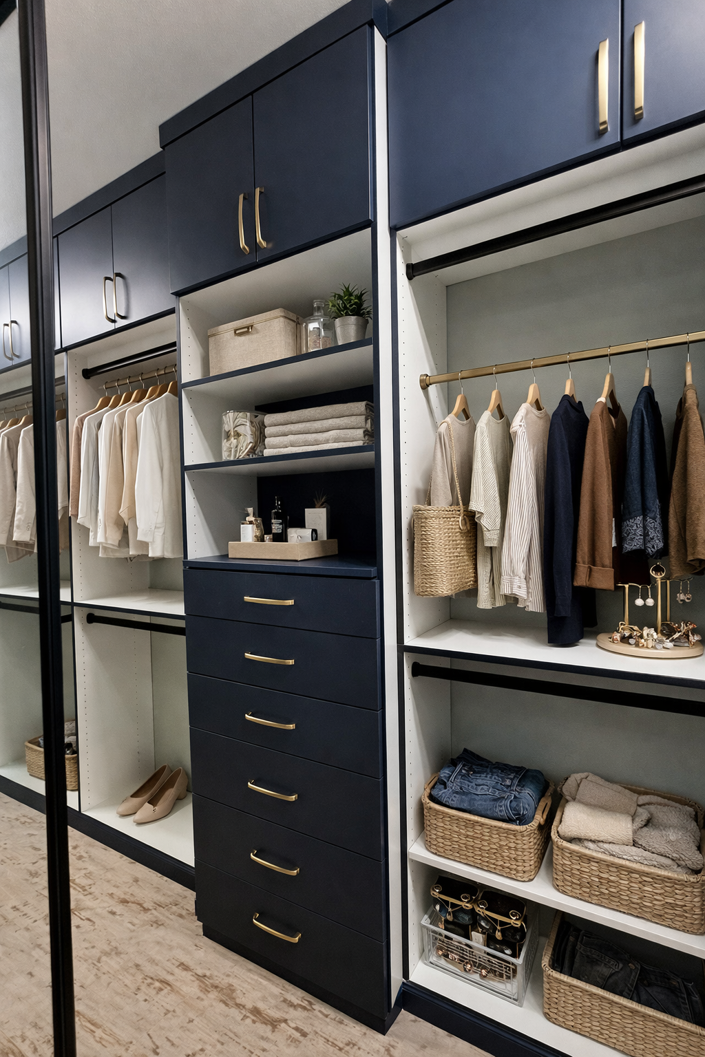 A designer working on a closet layout with 3D visualization tools, highlighting the importance of the design process in closet organization.