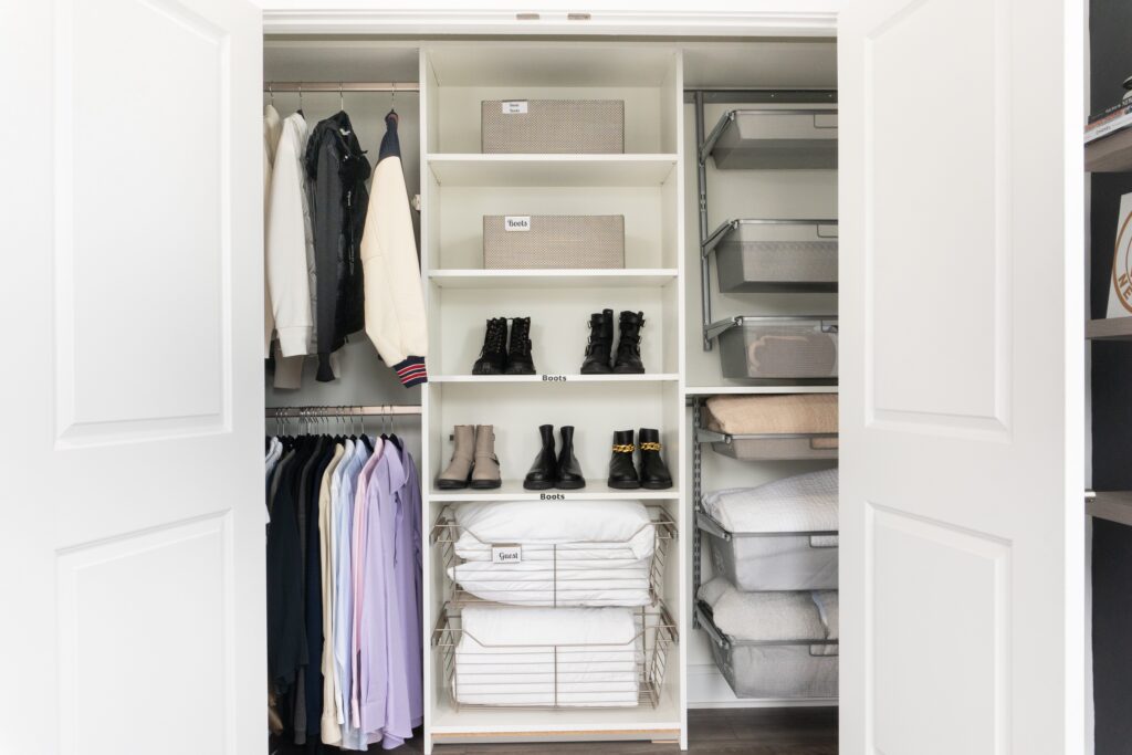 Beautifully designed Newport Beach reach in custom closet design